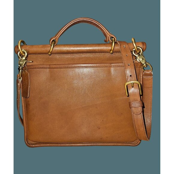 Vintage Coach Willis Glove Tanned Leather Satchel Crossbody Bag Turn Lock 1995 - Picture 2 of 13